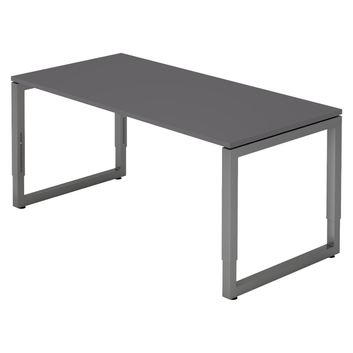 SCHREIBTISCH Serie-R 80/160/74 cm in Graphitfarben/Graphitfarben - Graphitfarben, Holzwerkstoff (80/160/74cm) - bümö