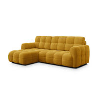 ECKSOFA MELLOW 3-Sitzer, safran - Gelb/Schwarz, Holz/Textil (232/156cm) - Courtois Laville