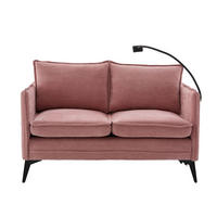 2-SITZER SOFA Chenille Mit Handy-Halter & Seitentaschen - Pink, Textil (127/66/69cm) - Urban Meuble