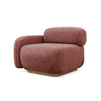 SOFAELEMENT Links Chenille Stoff Pink - Pink/Hellrosa, Holz/Textil (95/73/95cm) - Makamii