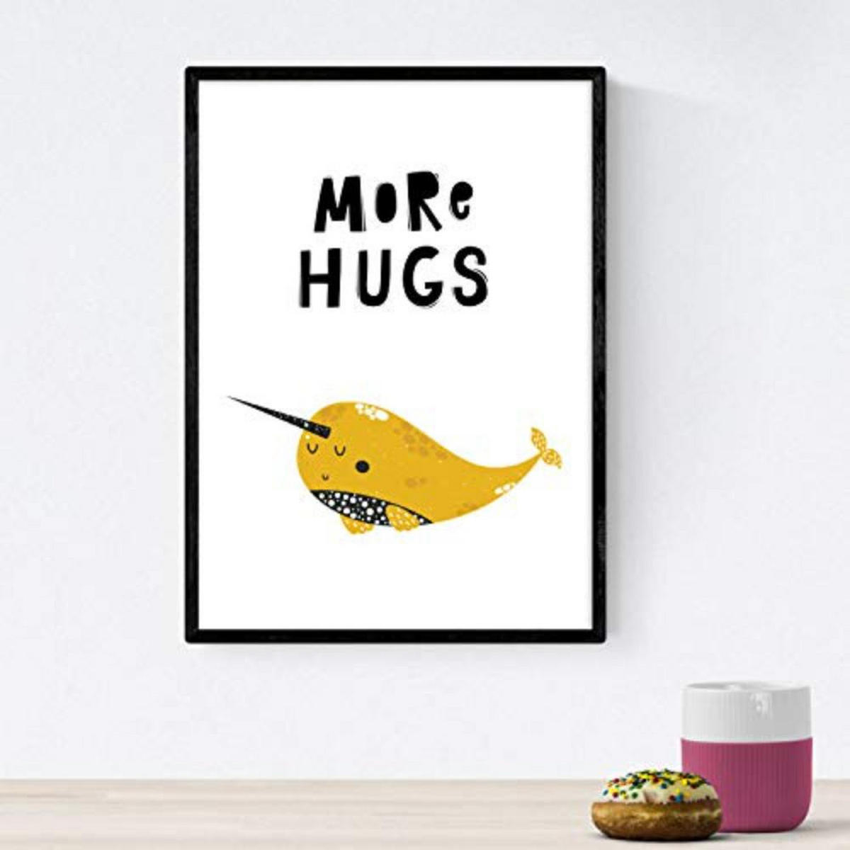 POSTER Set mit 4 Wale umarmen schön und mutige Worte Wilde A4 Rahmenlos - Klar, Papier (29.7/3cm) - Nacnic