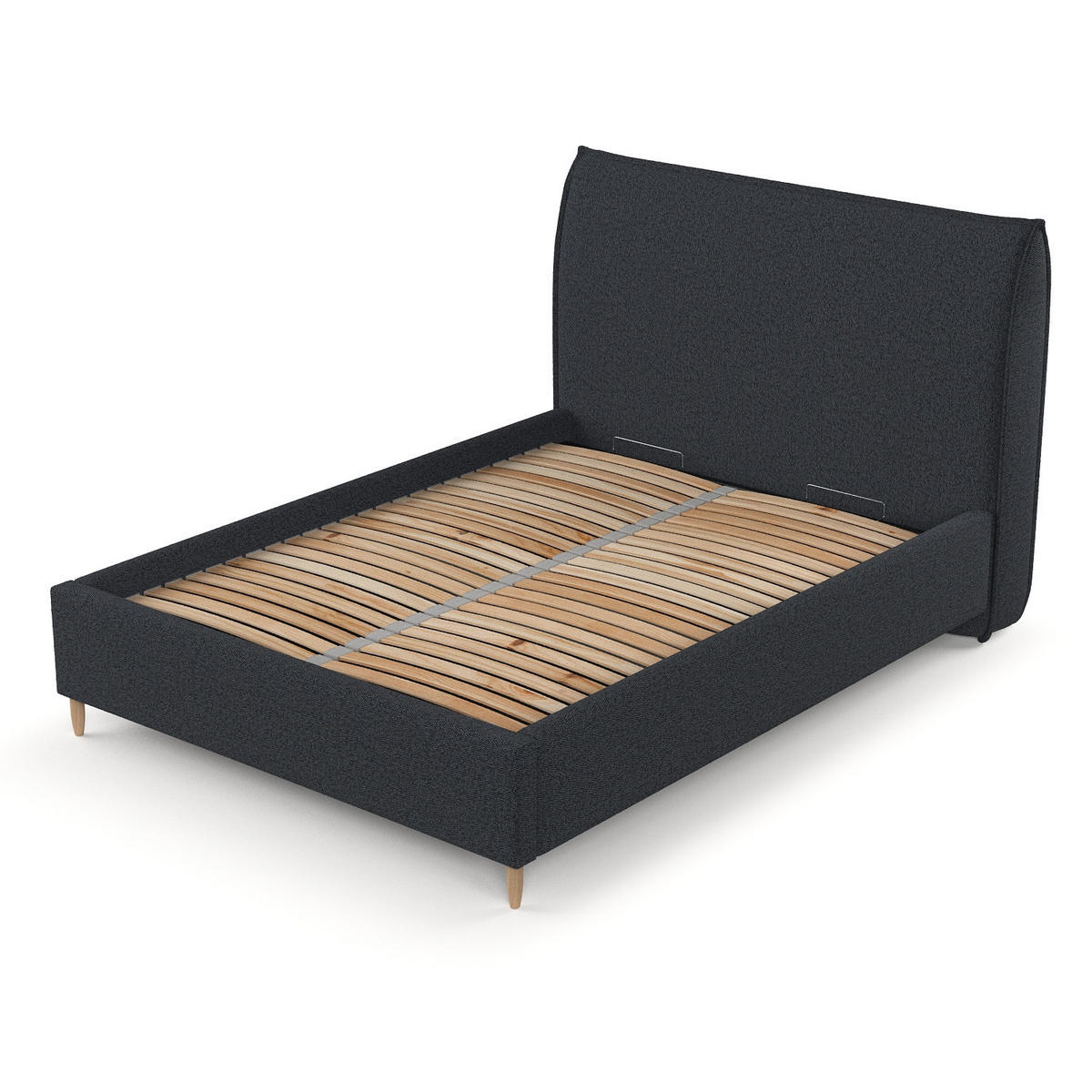 POLSTERBETT Mira 140/200 cm Anthrazit im Riva Stoff - Anthrazit/Naturfarben, Holz/Holzwerkstoff (140/200cm) - AltaBeds