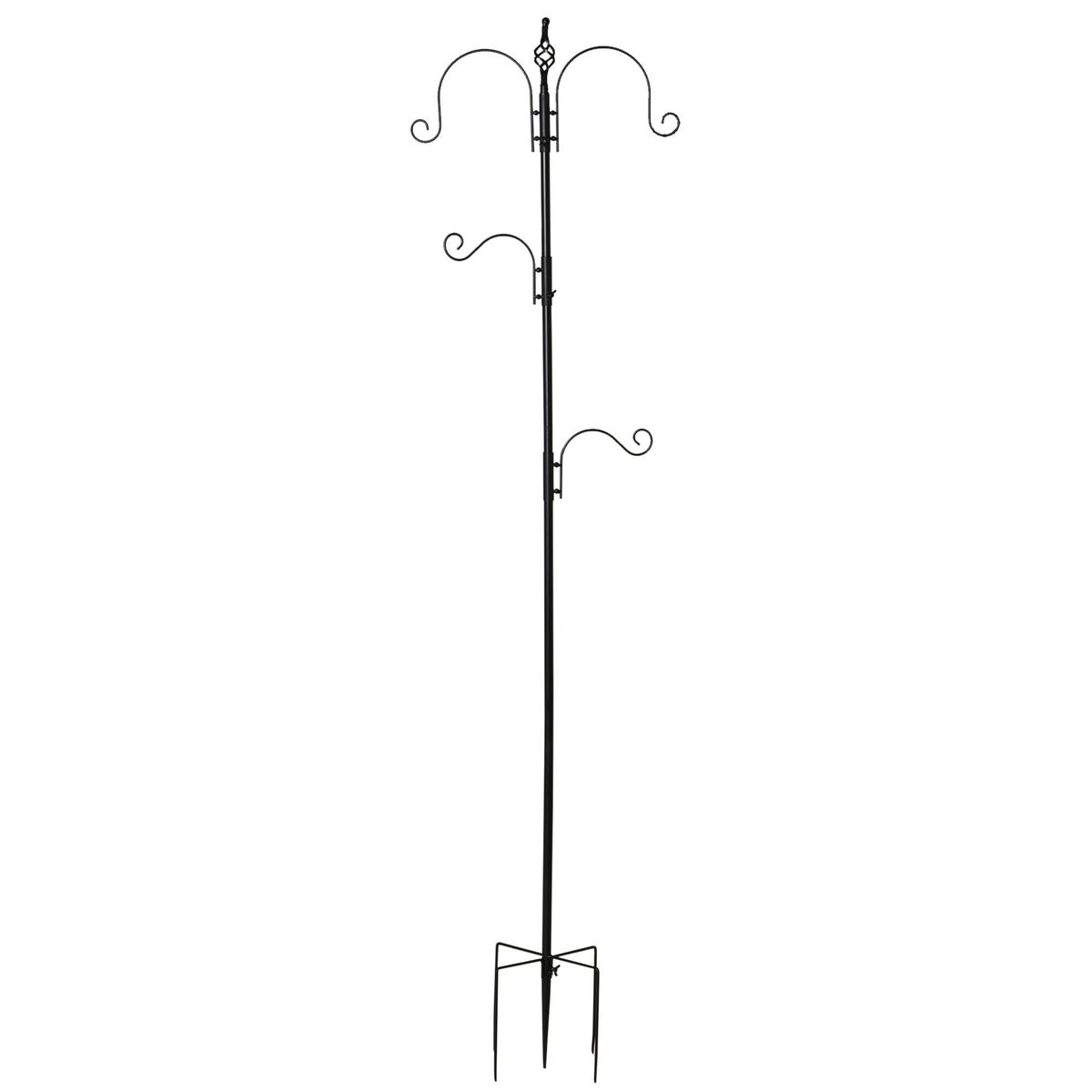 VOGELFUTTERSTATION DE-17809 mit 4 verstellbaren Haken Schwarz - Schwarz, Metall (54.5/208/54.5cm) - ComfortXL