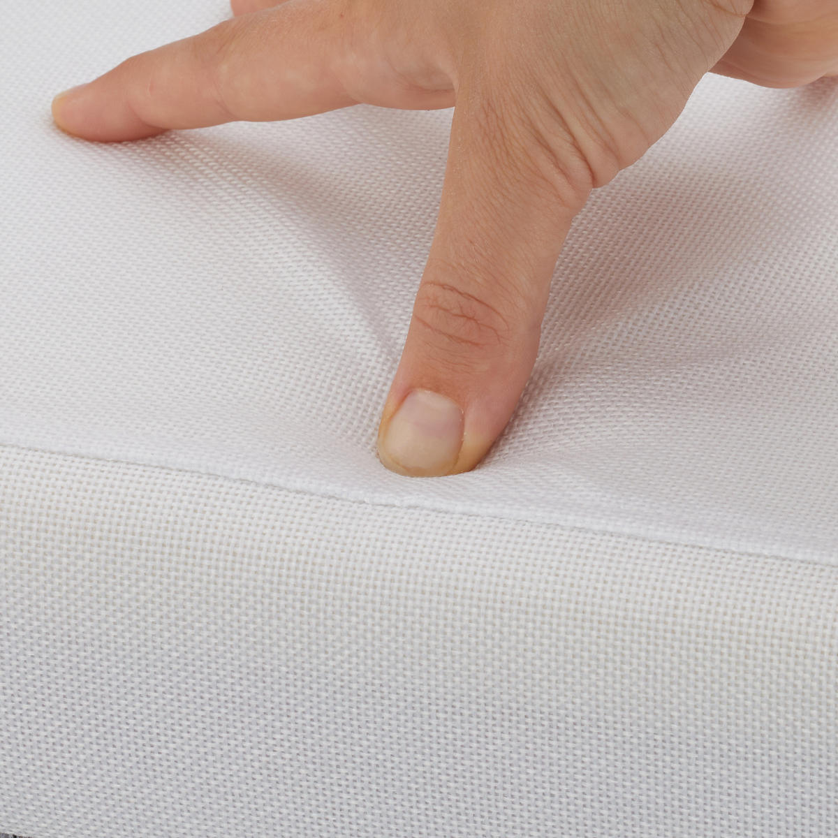 SITZHOCKER - Weiß, Holz/Holzwerkstoff (35/35/35cm) - Relaxdays