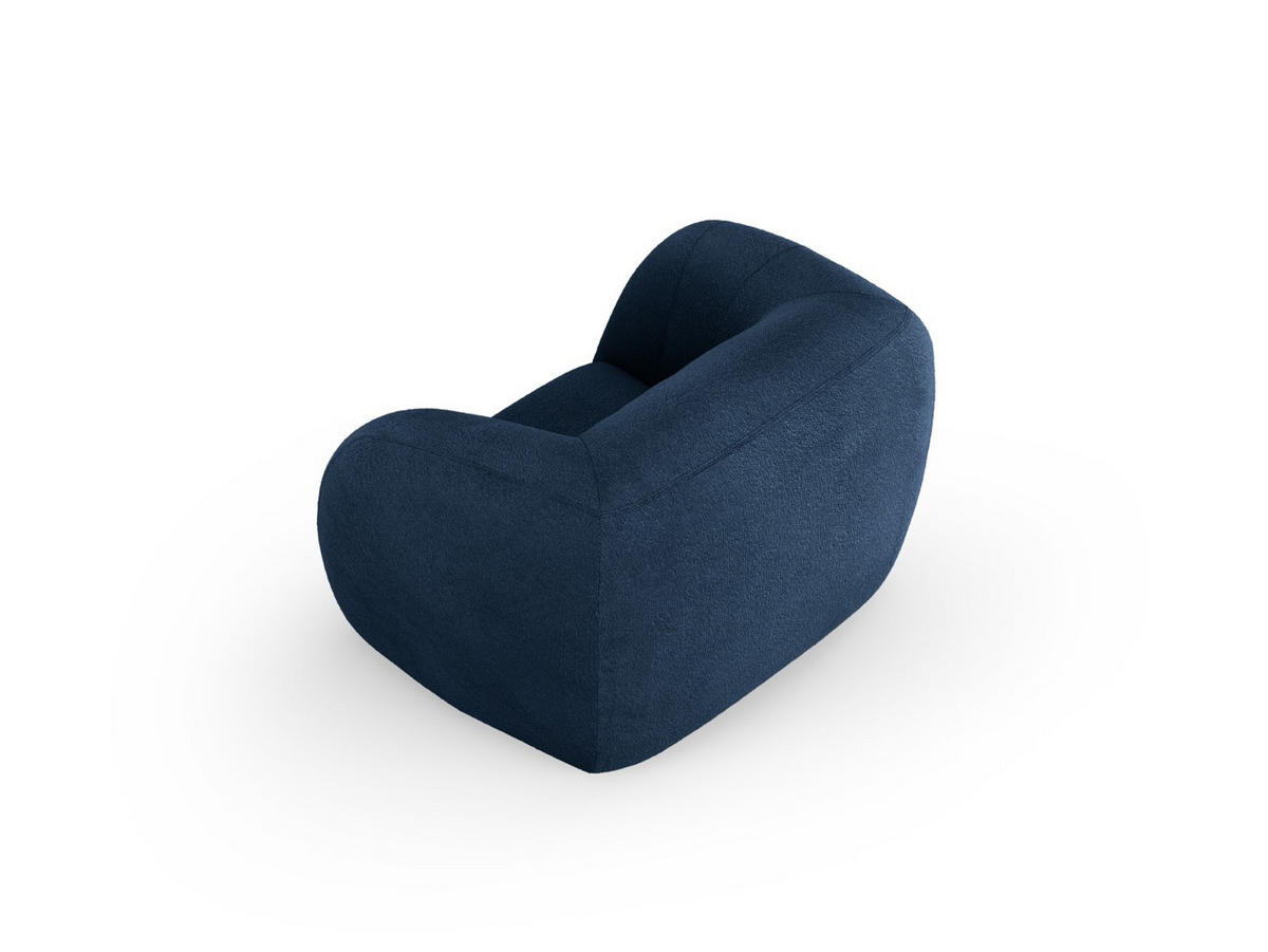 SESSEL Essen aus Boucle dunkelblau - Dunkelblau, Textil (95/86/130cm) - Cosmopolitan Design