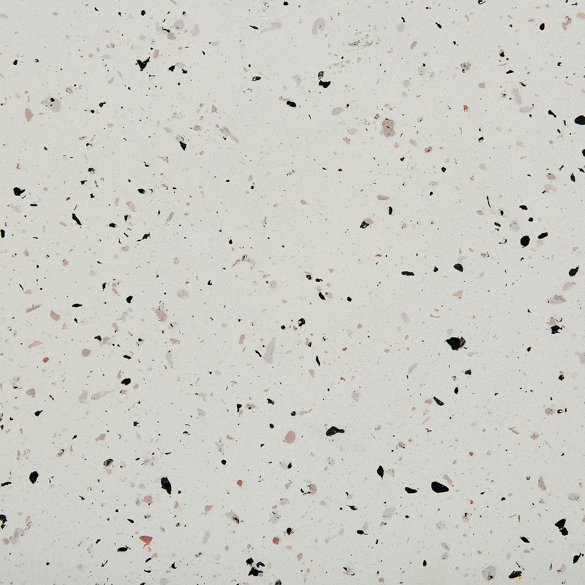 BEISTTELLTISCH Beton cremeweiß Terrazzo Optik rund 37 cm Edolo - Weiß, Stein (37/37/47cm) - Beliani