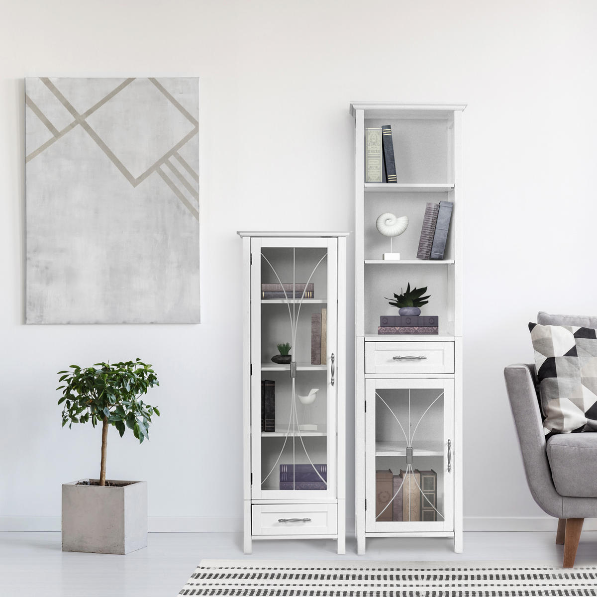 HOCHSCHRANK Weiß - Weiß, Holzwerkstoff (43.2/165.1/34.3cm) - Teamson Home