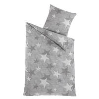 BETTWÄSCHE 135x200 Renforce Baumwolle Bettbezug Grau Sterne - Grau, Textil (135/200cm) - Carpe Sonno