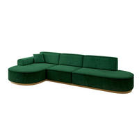 ECKSOFA Ottomane Links MARI-L2-v2 - 328x171x83 cm Dunkelgrün Velours - Dunkelgrün, Holzwerkstoff/Textil (328/171cm) - ALTDECOR