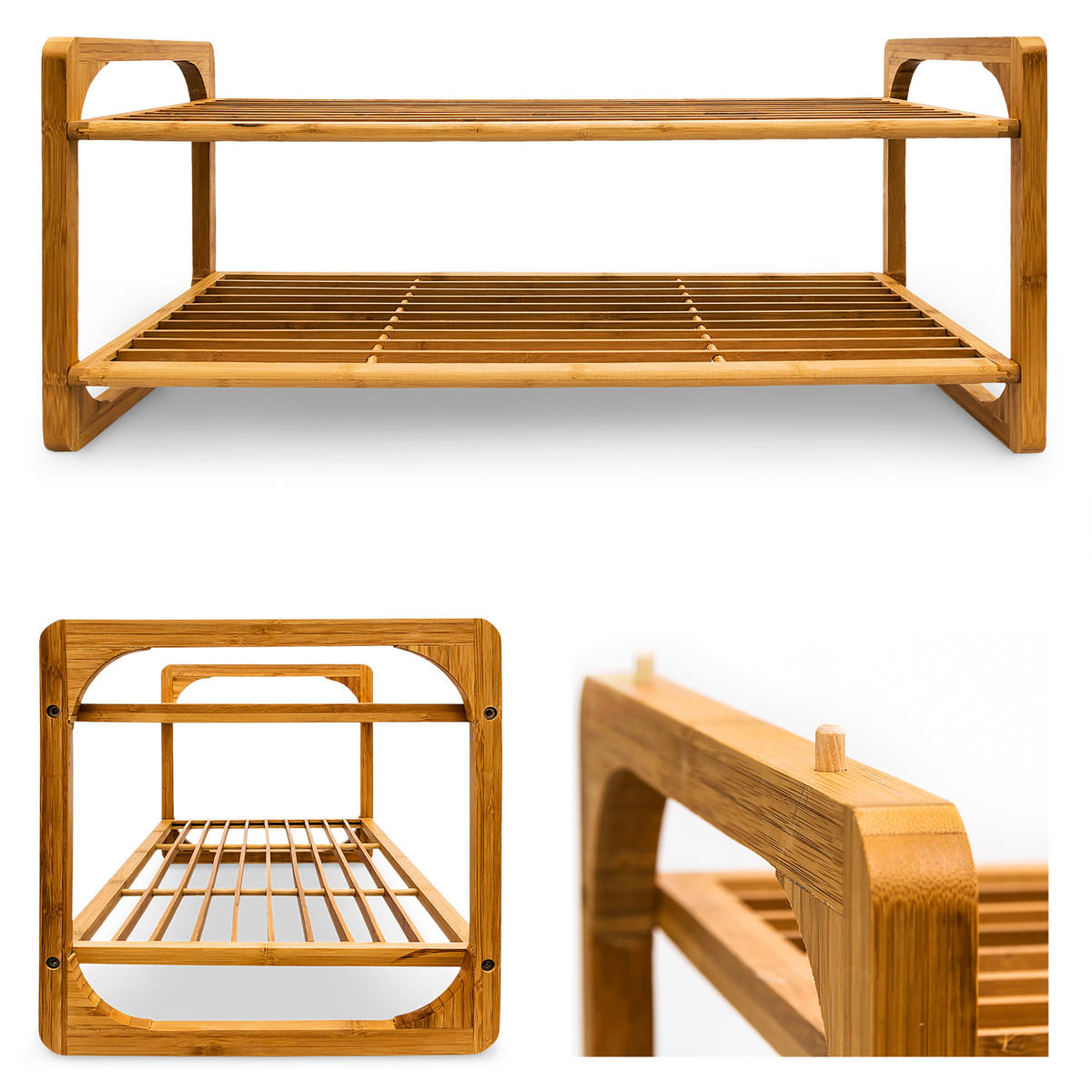 SCHUHREGAL - Hellbraun, Holz (75/33/33cm) - Relaxdays