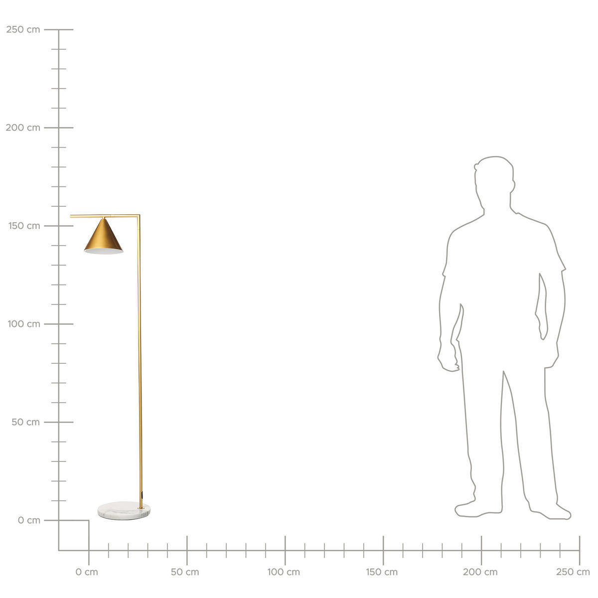 STEHLAMPE Mocal 28/35/155 cm - Goldfarben, Metall (28/35/155cm) - Beliani