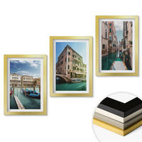 WANDBILDER 3er Set - 20x30 cm Goldrahmen - Architektur der Kanäle von Venedig - Goldfarben, Kunststoff (20/30cm) - ArtPrintCave