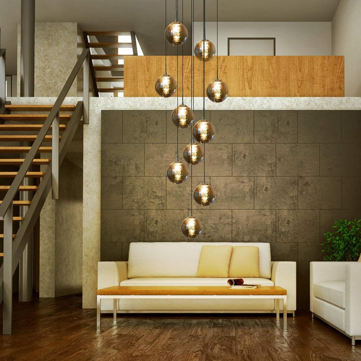 LED-HÄNGELEUCHTE Strahlvos 3.5/240/41 cm - Grau, Glas (41/3.5/240cm) - ZMH