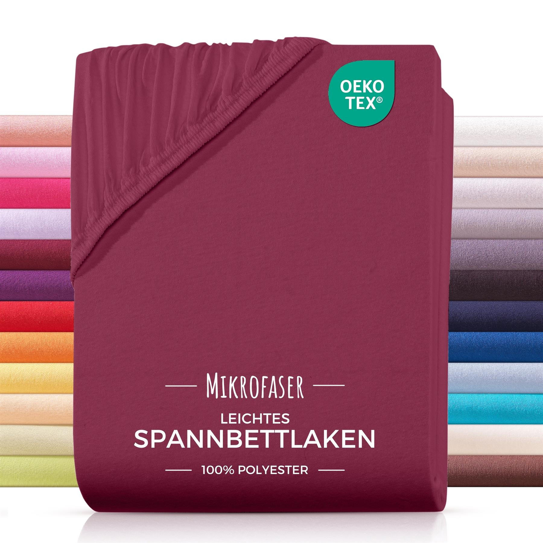 MIKROFASER-SPANNBETTLAKEN 180x200 Bordeaux - Bordeaux, Textil (180/200cm) - Carpe Sonno