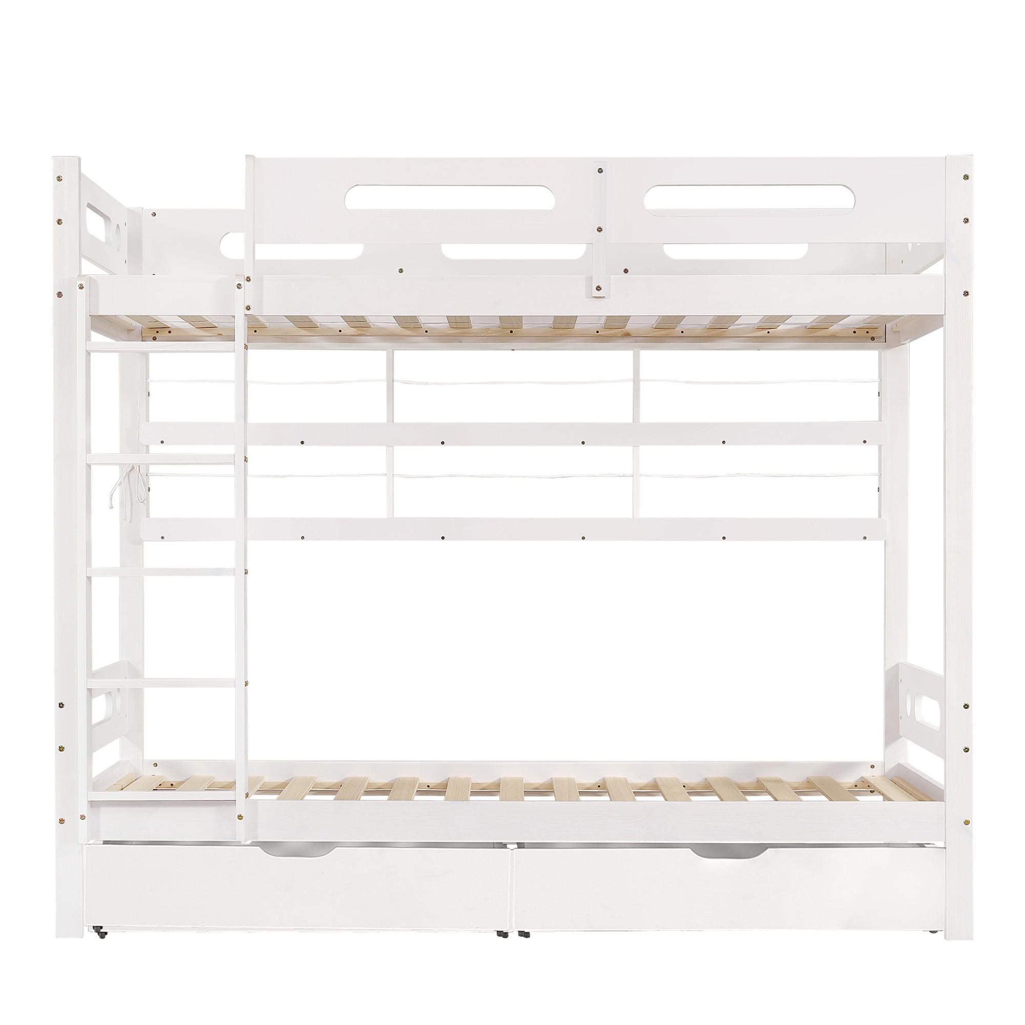 ETAGENBETT 90/200 cm Weiß - Ahornfarben/Weiß, Holz/Holzwerkstoff - Raumix