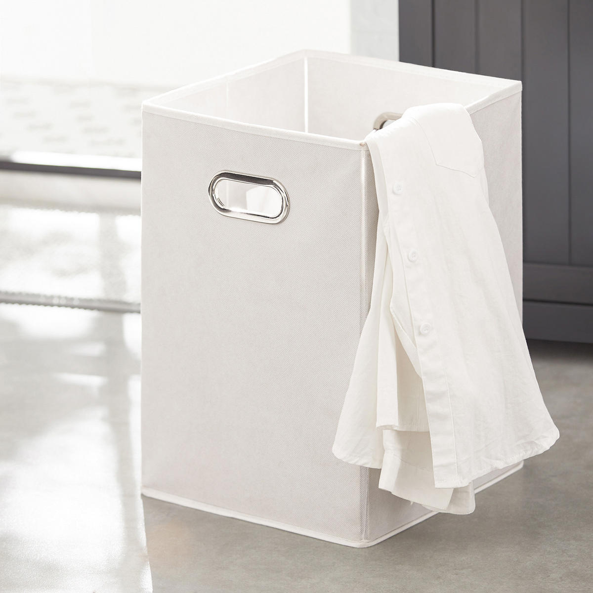 WÄSCHESCHRANK Grau - Grau, Holzwerkstoff (78/90/38cm) - SoBuy
