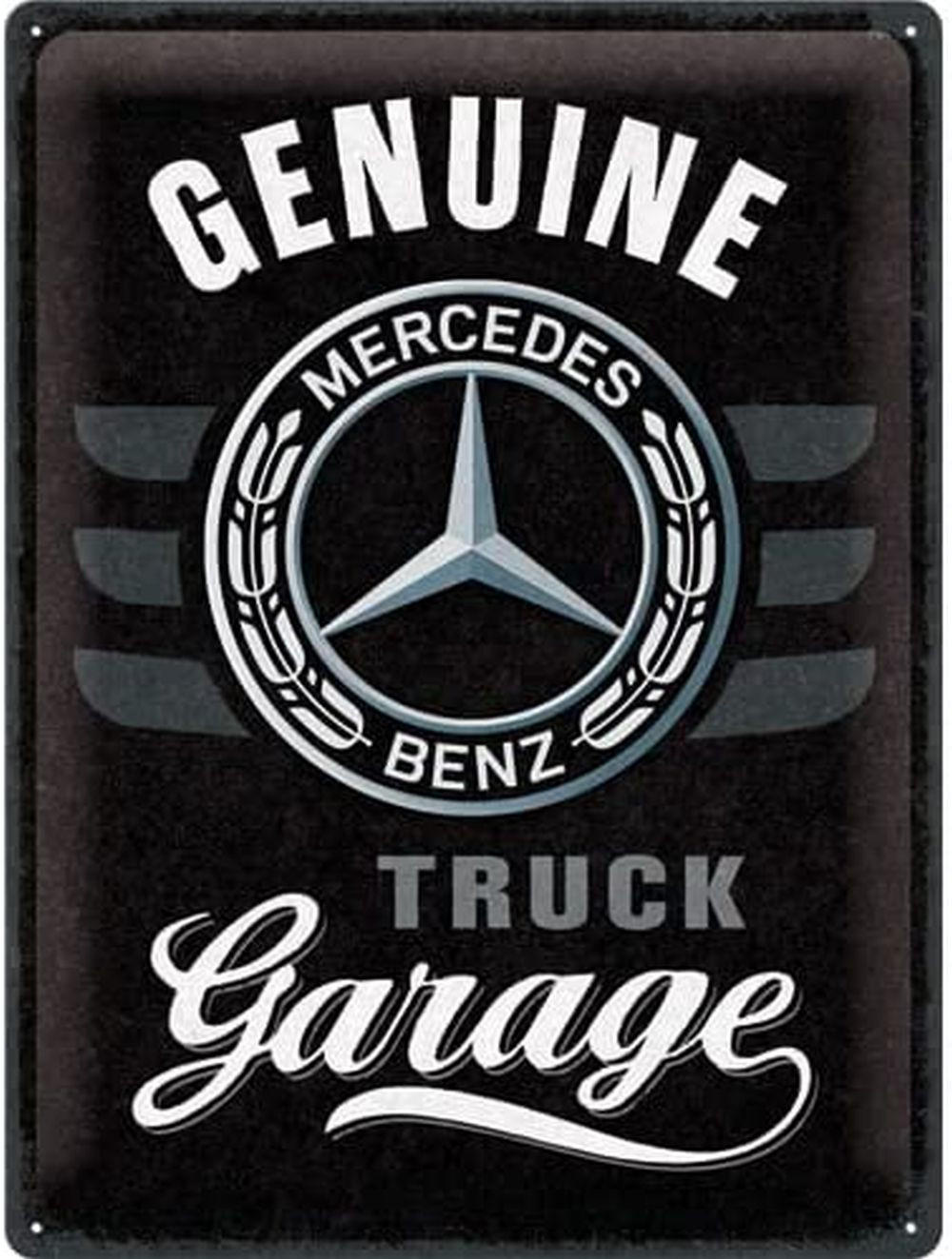 BLECHSCHILD 30/40 cm Daimler TruckGarage - Multicolor, Metall (30/40/0.2cm) - Nostalgic-Art