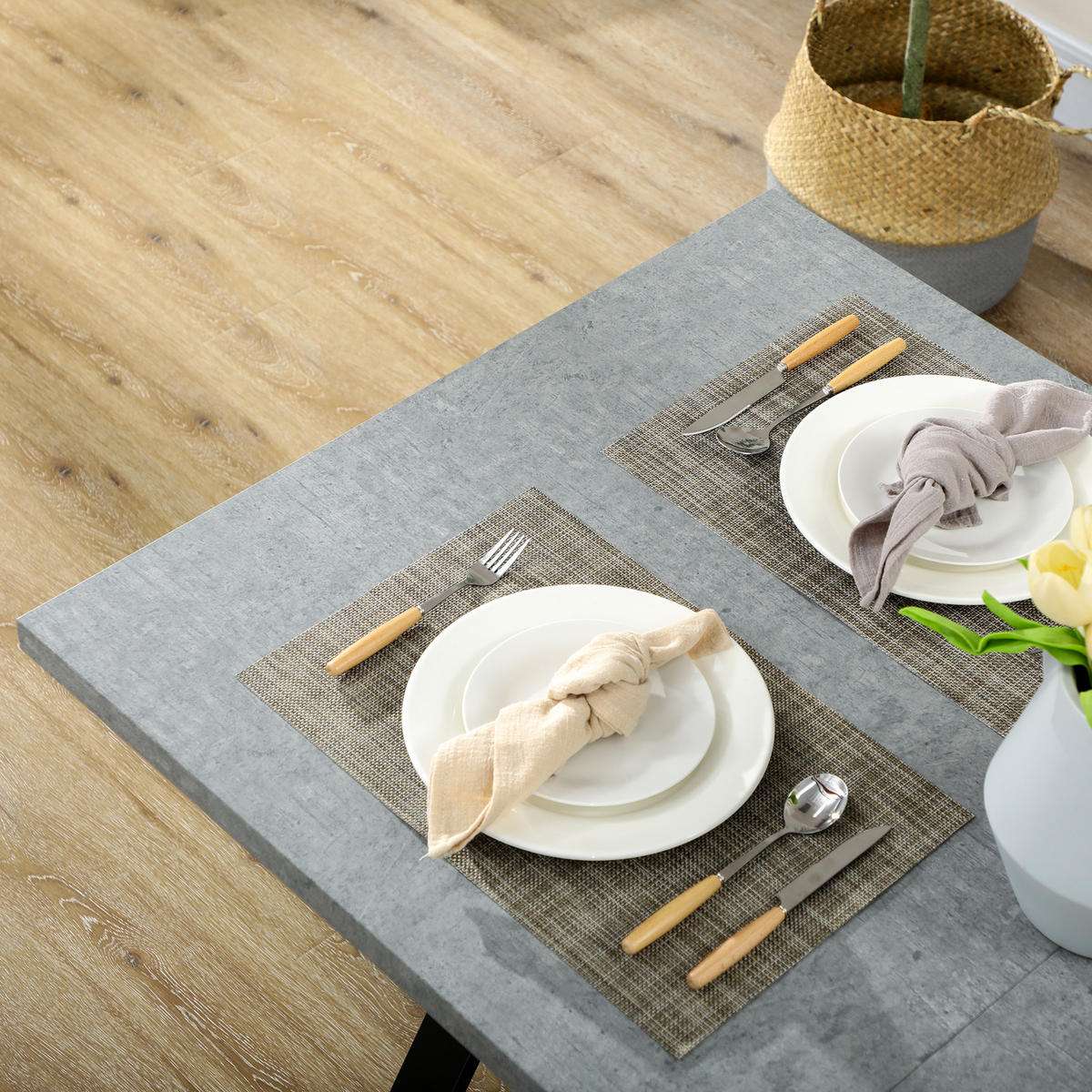 ESSTISCH, MDF, Stahl, Grau - Grau, Kunststoff (140/80/76cm) - HOMCOM