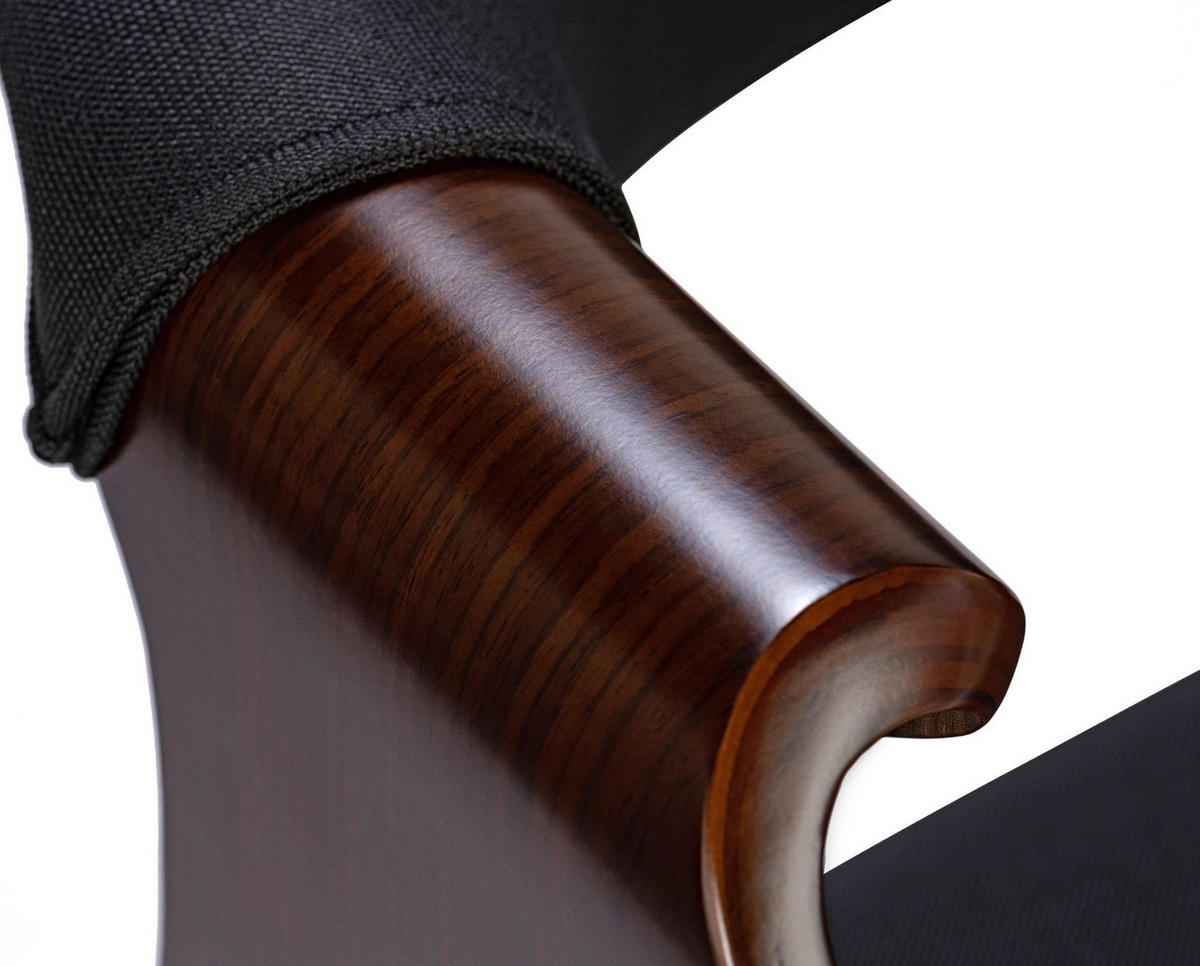 STUHL Stoff Walnuss/Schwarz - Walnussfarben/Schwarz, Holz/Textil (62/76/52cm) - CLP