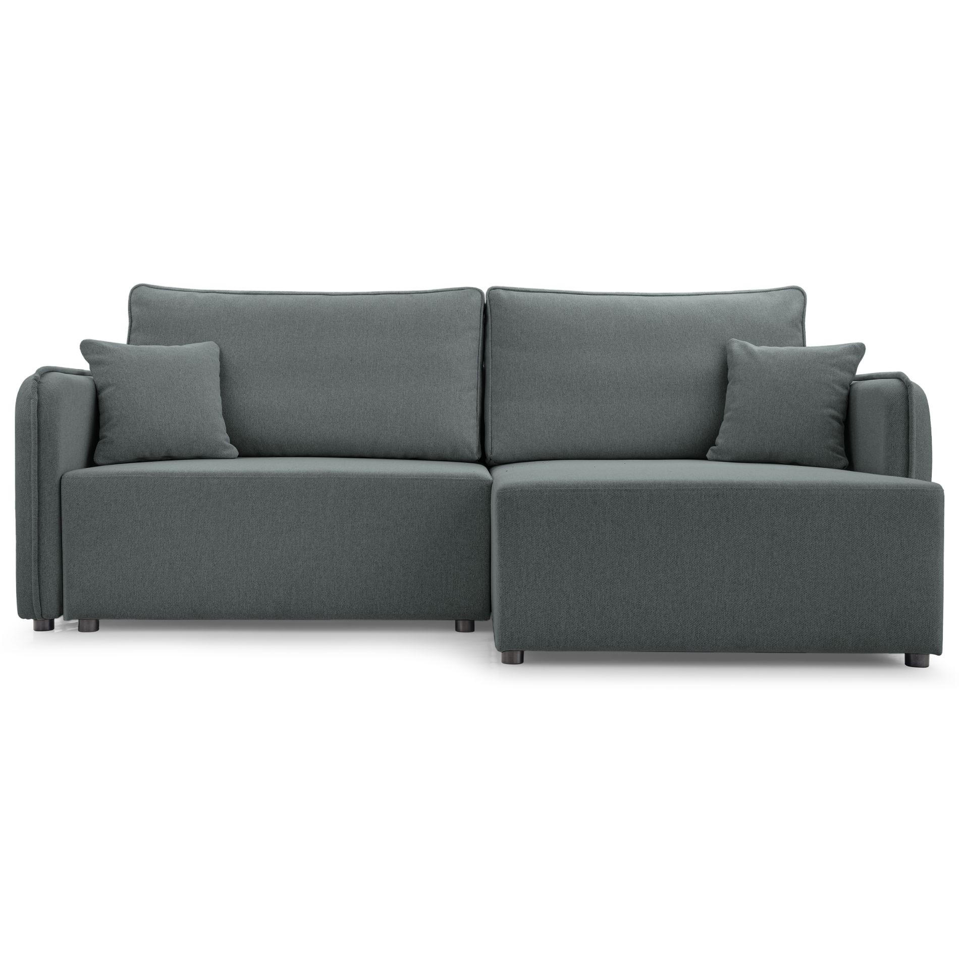 ECKSOFA Kassian, Grau Strukturstoff, rechtsseitig - Schwarz/Grau, Kunststoff/Textil (227/147cm) - Selsey
