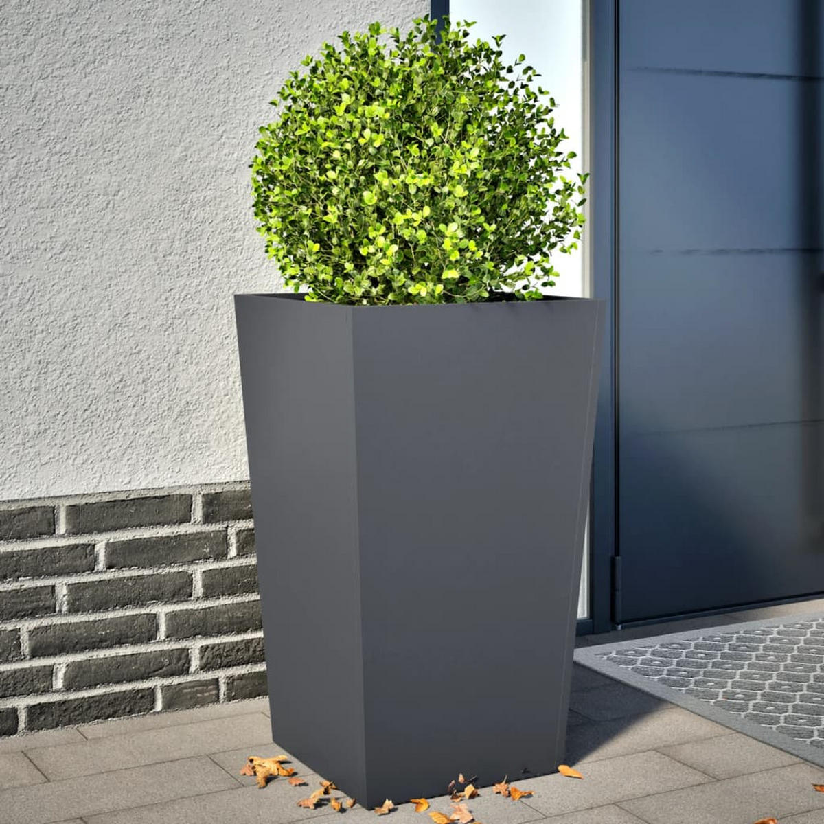 PFLANZKÜBEL 2 Stk. Anthrazit 45/45/75 Cm Stahl - Anthrazit, Metall (45/75/45cm) - vidaXL