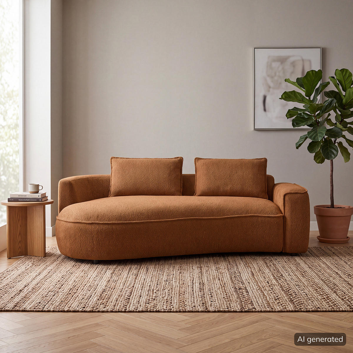 2,5-SITZER SOFA - Beige/Schwarz, Kunststoff/Textil (217/82/146cm) - home24