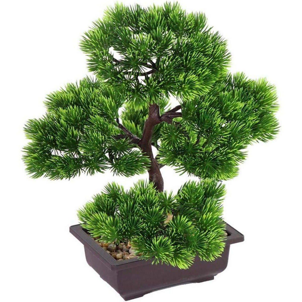 KÜNSTLICHER Bonsai-Baum Kiefer 33 cm - Grün, Kunststoff (30cm)