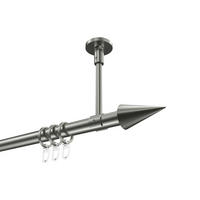 GARDINENSTANGEN-SET Sonette Savio 260 cm (geteilt in 2 x 130 cm), 1-läufig, 20 mm Ø Edelstahl-Optik - Edelstahlfarben, Metall (260cm) - INTERDECO