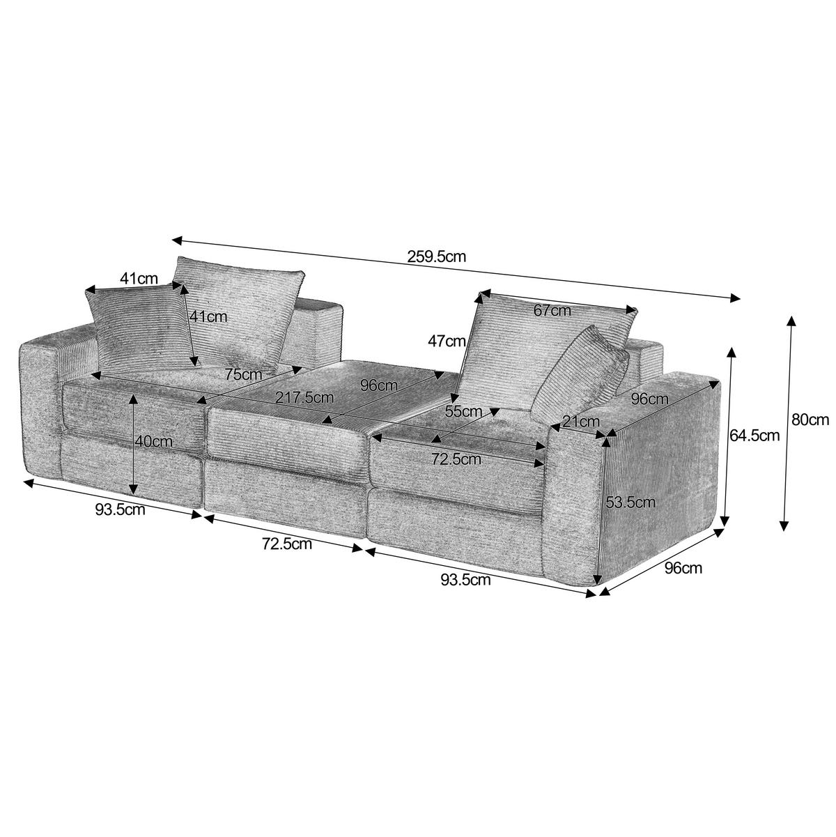 ROHOVÁ POHOVKA Modulární pohovka se stabilní protiskluzovou základnou zelená - zelená barva, plast (259.5/96cm) - Urban Meuble