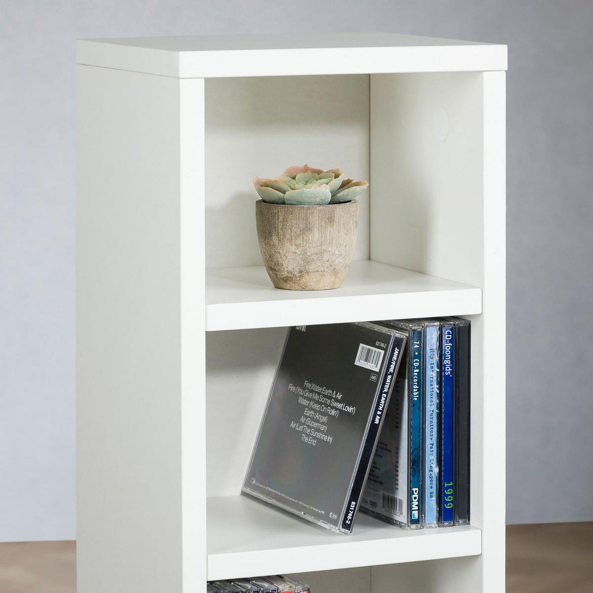 CD/DVD REGAL MELODIE weiß - Weiß, Holzwerkstoff (21/88/20cm) - IDIMEX