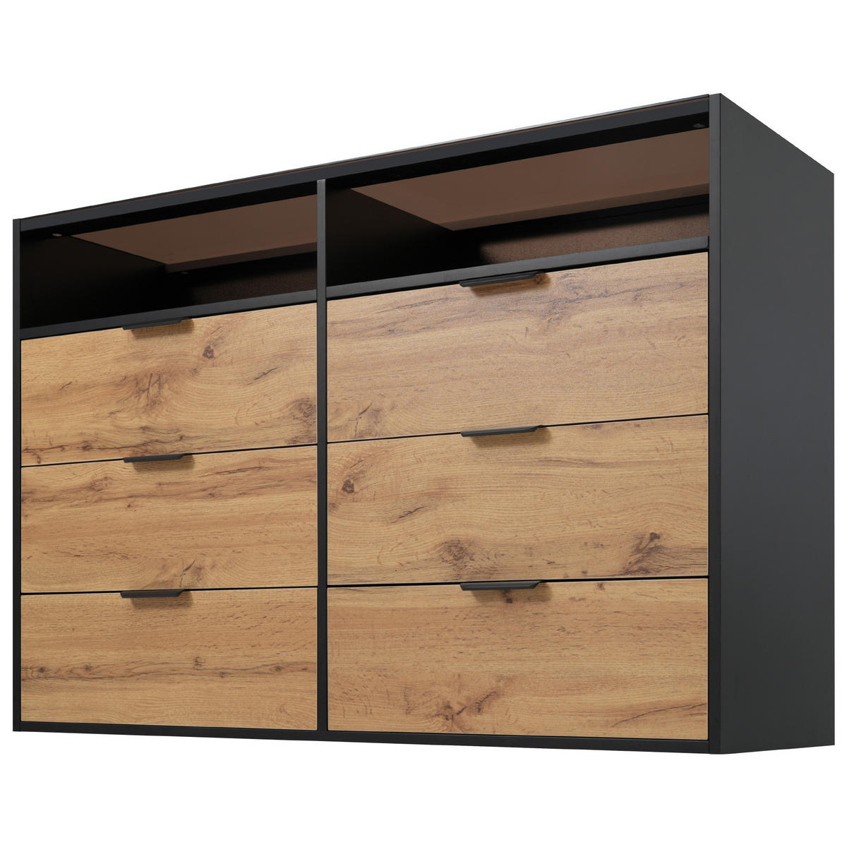 SIDEBOARD Braun und Schwarz 120/40/80 cm - Braun, Glas/Holzwerkstoff (40/80/120cm) - Urban Meuble