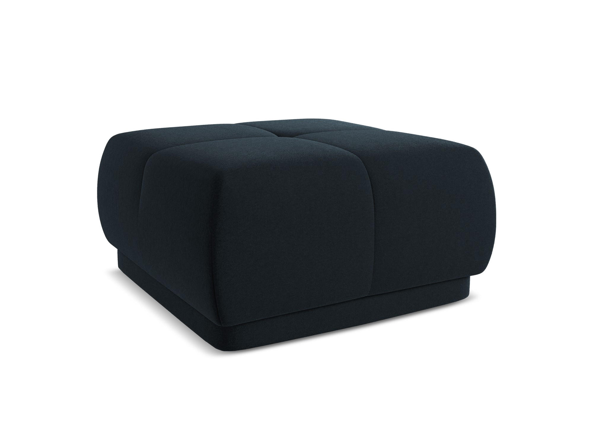 POUF Samt Stoff Blau - Blau/Schwarz, Kunststoff/Textil (60/35/60cm) - Makamii
