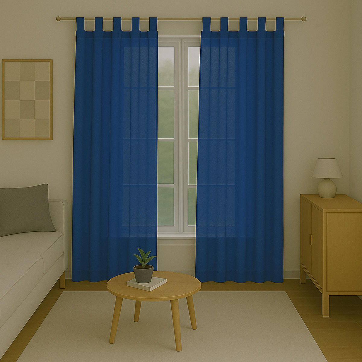 SCHLAUFENSCHAL blickdicht 140x175 cm Blau 2er-Pack - Blau, Textil (140/175cm)