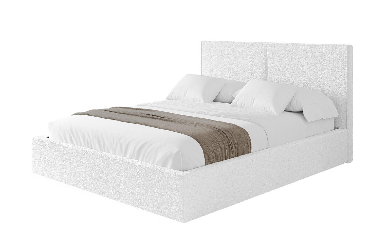 POLSTERBETT mit Bettkasten und Lattenrost, Bett mit Matratze H3/H4 - VANTO 200x200 Weiß - Weiß, Holzwerkstoff/Textil (200/200cm) - ALTDECOR