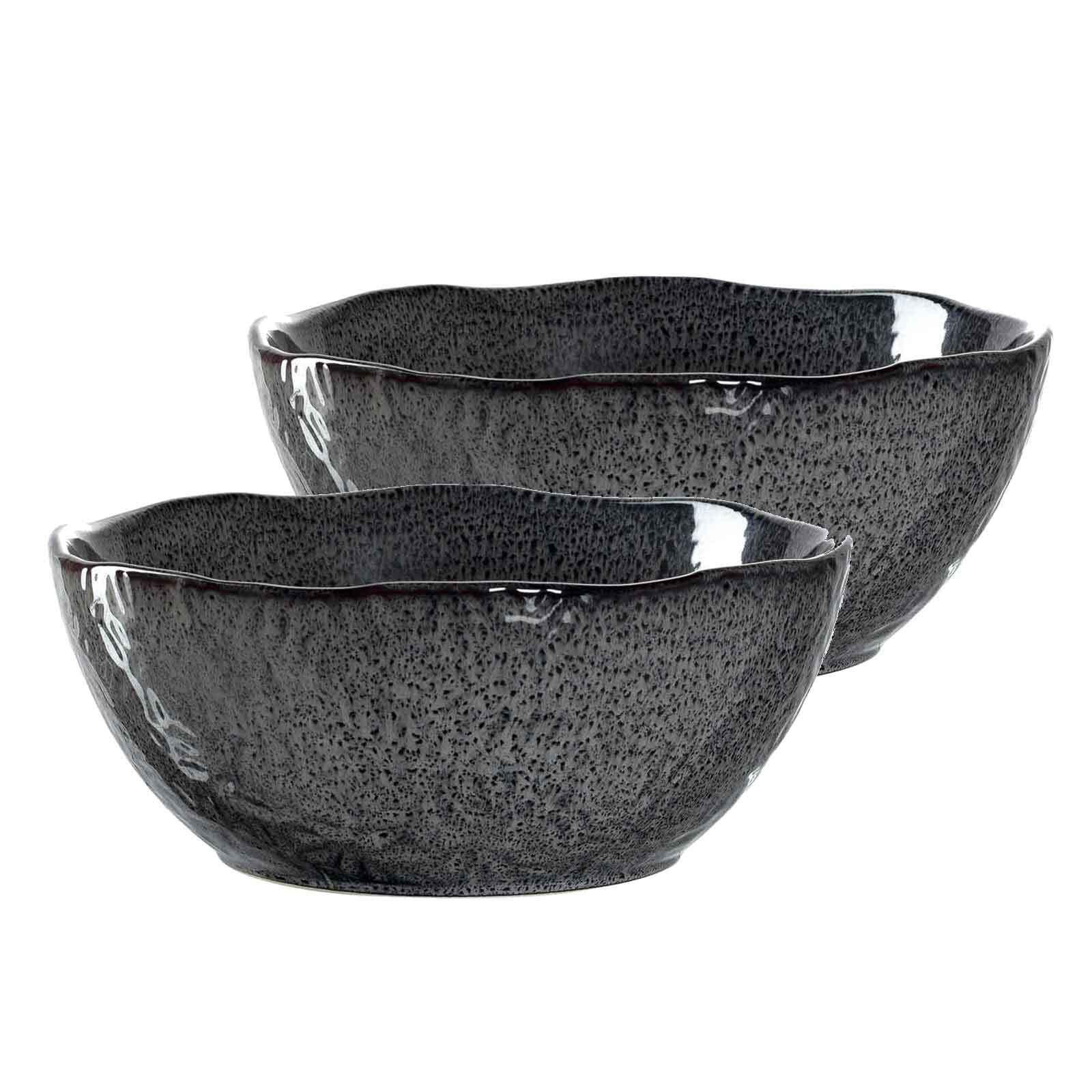 SALATSCHÜSSELN Matera anthrazit ø 24 cm 2er Set - Grau, Keramik (1cm) - Leonardo Living