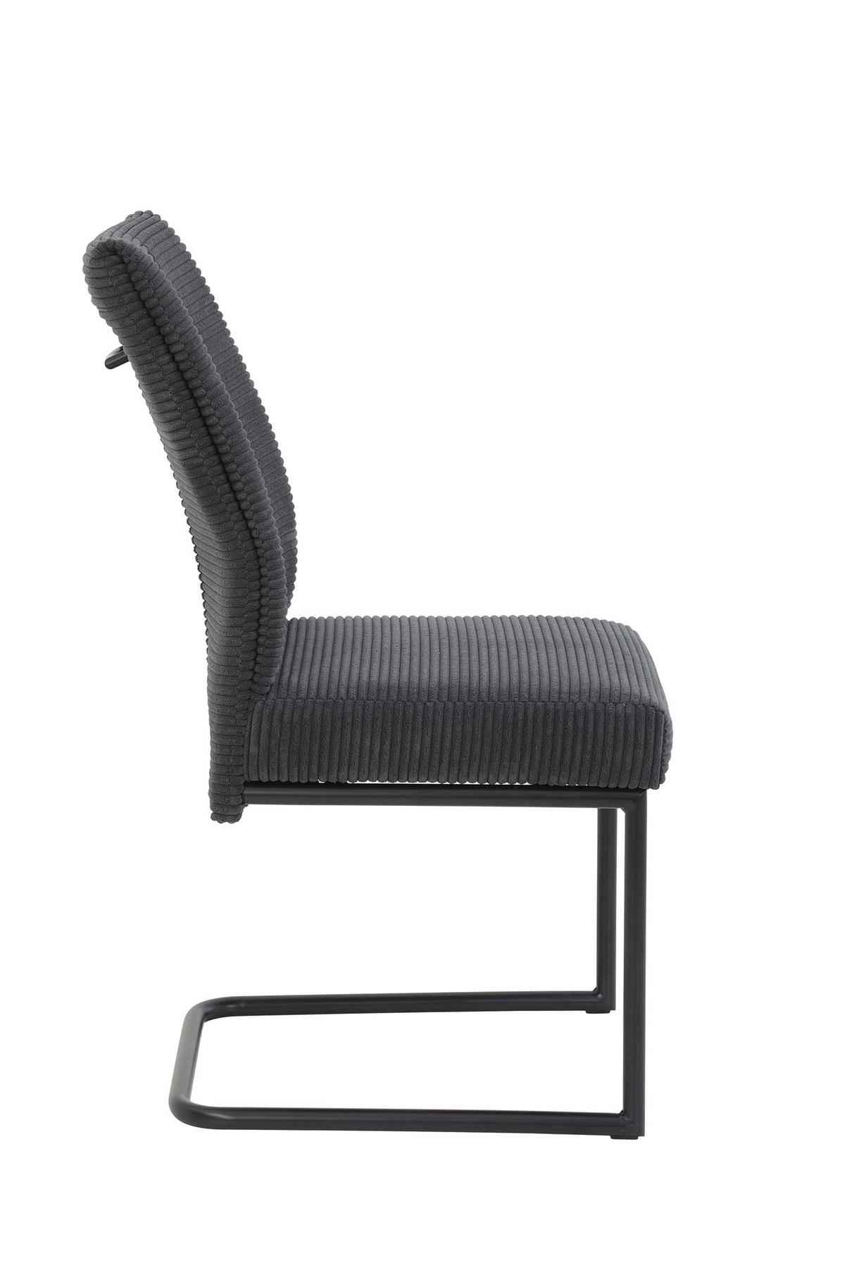 SCHWINGSTUHL 4 Stück Dagmar - Cordstoff Anthrazit - Anthrazit/Schwarz, Textil/Metall (50/99/65cm)