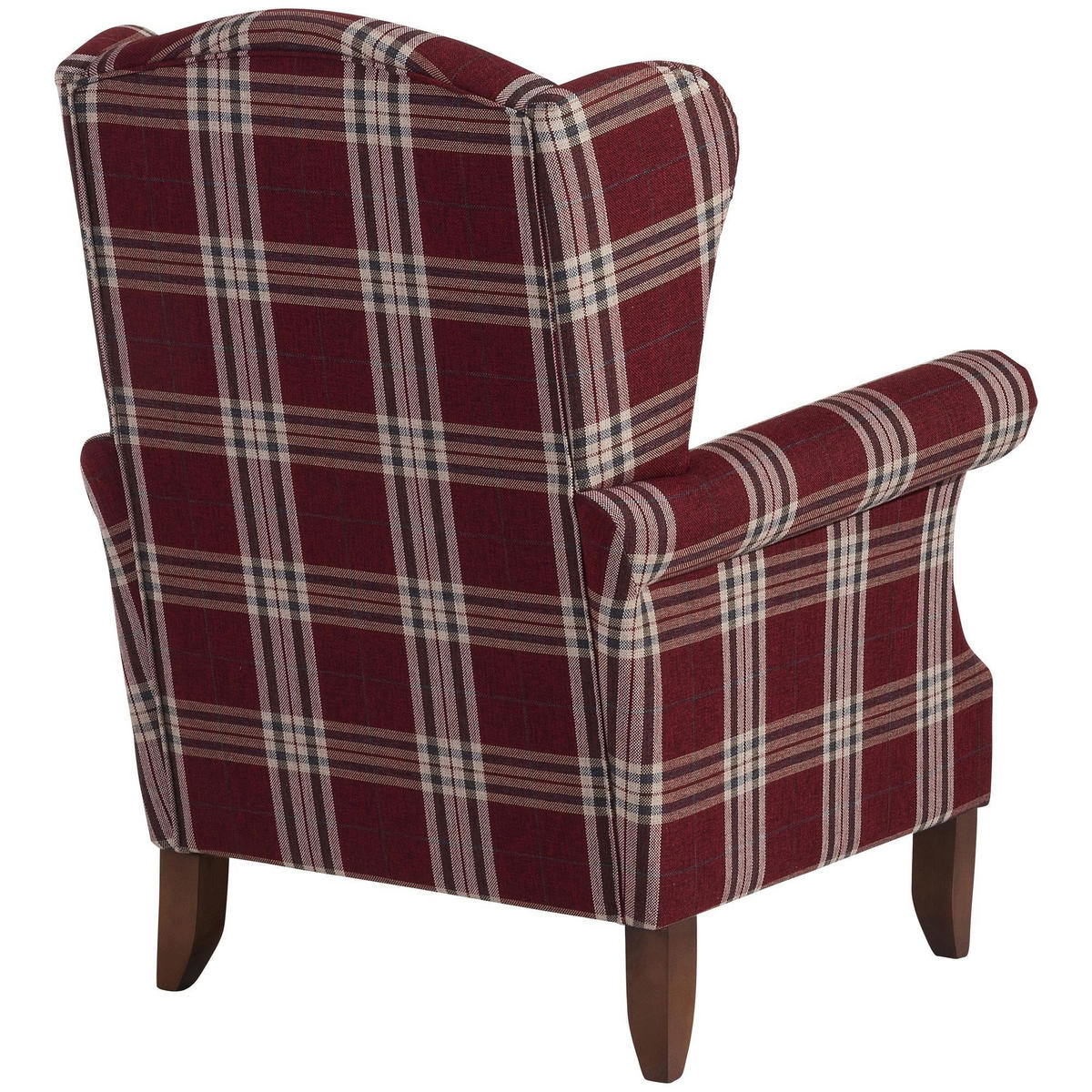 OHRENSESSEL Katria Bezug Flachgewebe Buche nussbaum / rot - Rot, Kunststoff (88/108/84cm) - 58aufmkessel