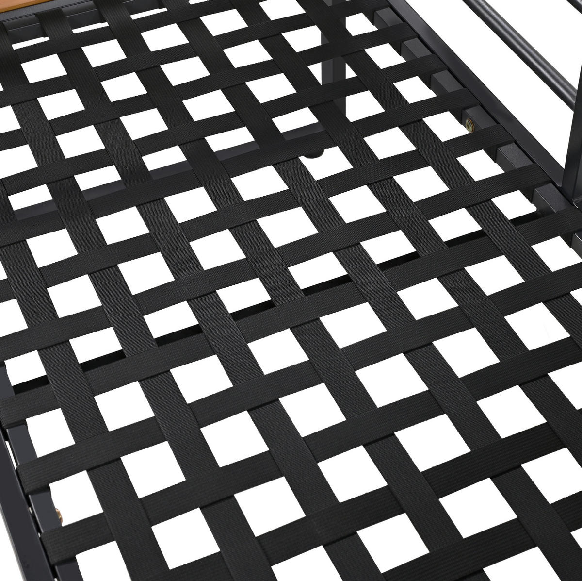 GARTENMÖBEL 110x60x63.5cm grau aus Metall und Holz, mit Kissen - Grau, Metall - Modfu