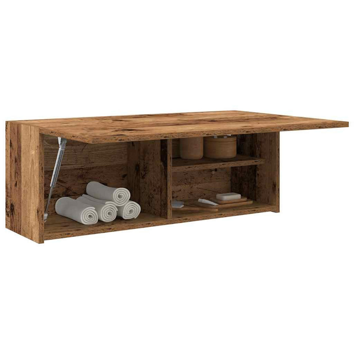 BAD-WANDSCHRANK Altholz-Optik 80/25/30 Cm Holzwerkstoff - Dunkelbraun, Holzwerkstoff (25/30/80cm) - vidaXL