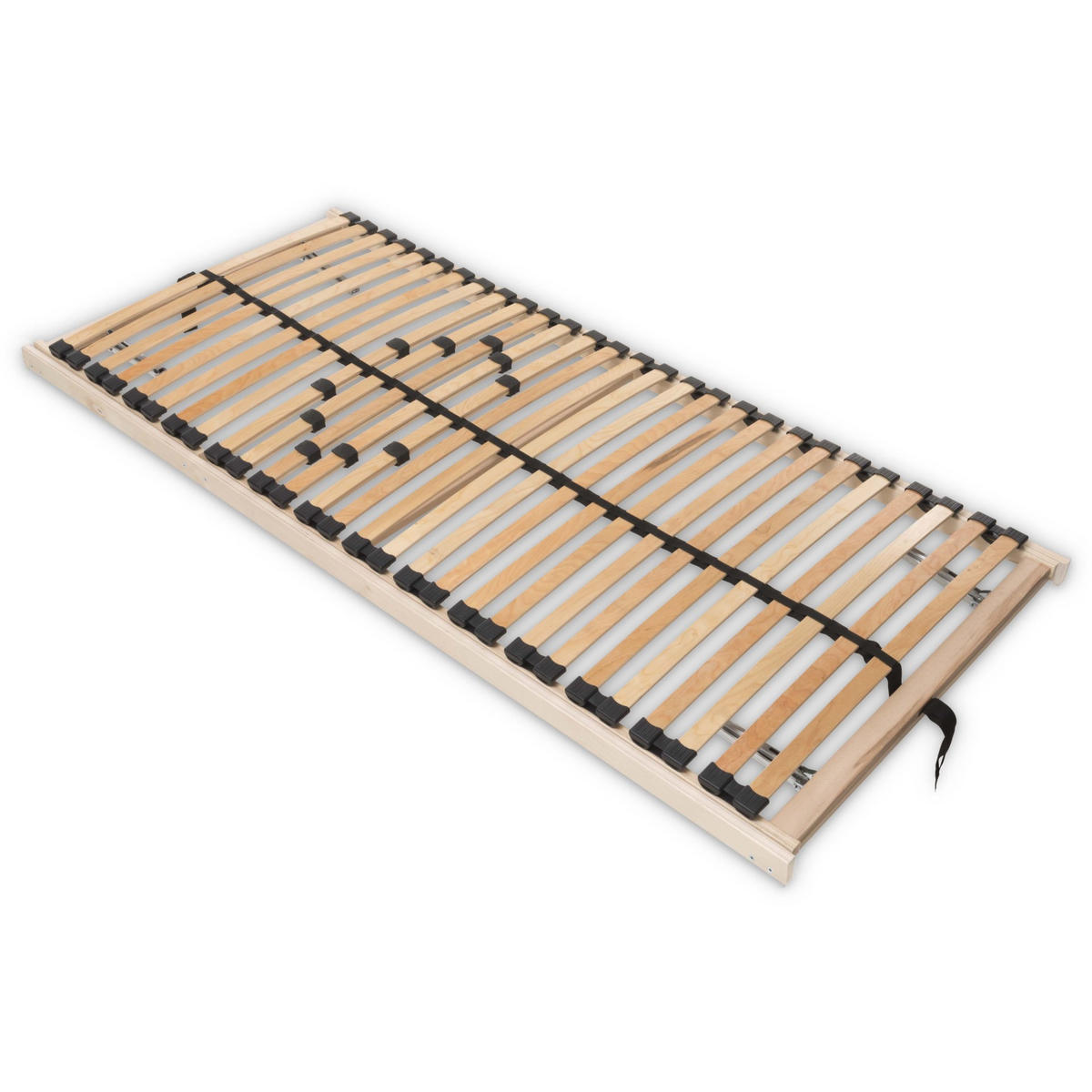 BETTEN-ABC Max1 K+F – fertig montierter Lattenrost mit Kopf- und Fußteilverstellung, Holm durchgehend, Größe: 80x220 - Braun, Holz (80/220cm) - Betten-ABC