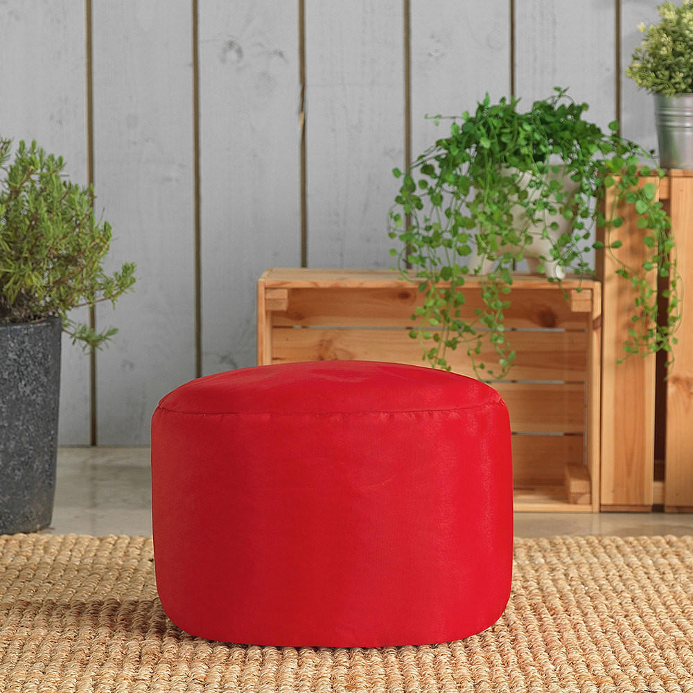 SITZPOUF Klassisch Rund - Rot, Kunststoff (38/20/38cm) - Veeva