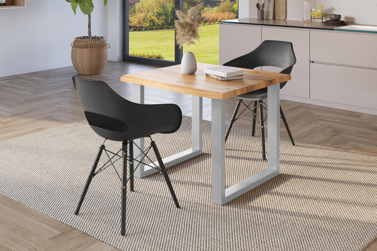 ESSTISCH JULIUS U - Wildeiche/Eichefarben, Holz (80/80/77cm) - SAM