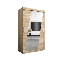 SCHWEBETÜRENSCHRANK 200/120/62 2-türig - Silberfarben/Sonoma Eiche, Holz/Kunststoff (120/200/62cm) - MÖBEL KRYSPOL