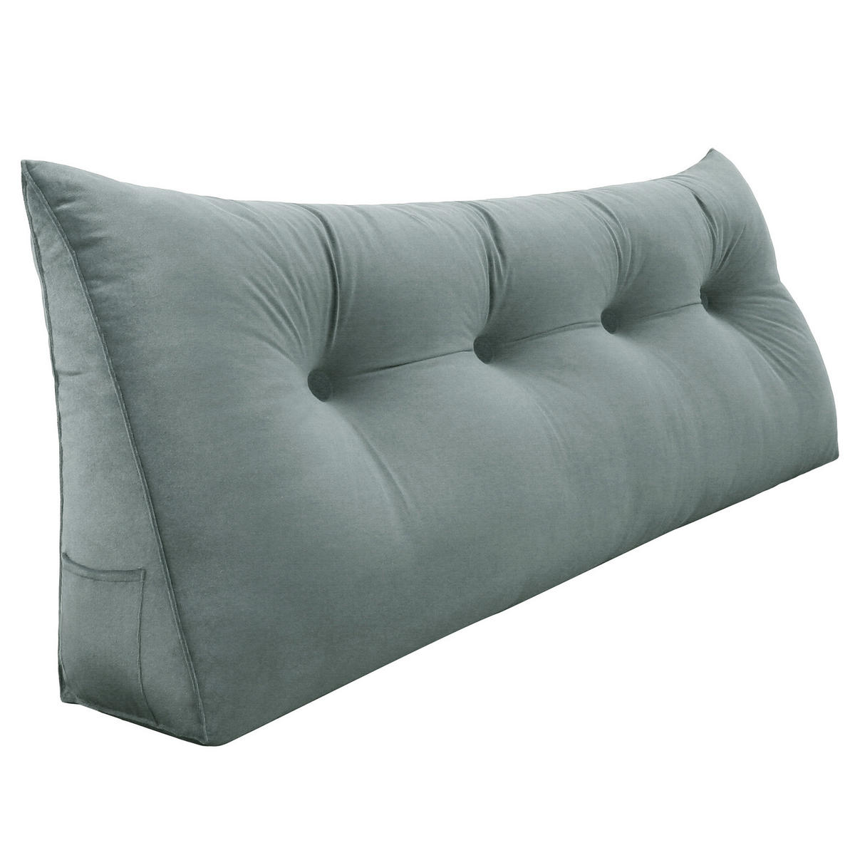 RÜCKENKISSEN für Bett Samt Grau 140 cm - Grau, Textil (50/140cm) - Vercart
