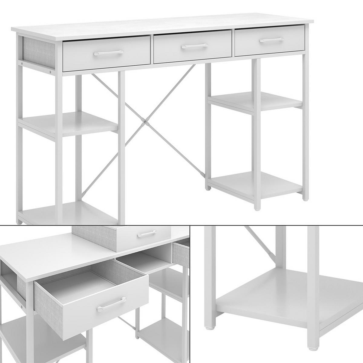 SCHREIBTISCH Chino Weiß 120 x 40 cm mit 3 Schubladen - Weiß, Holzwerkstoff (40/120/78cm) - Vicco