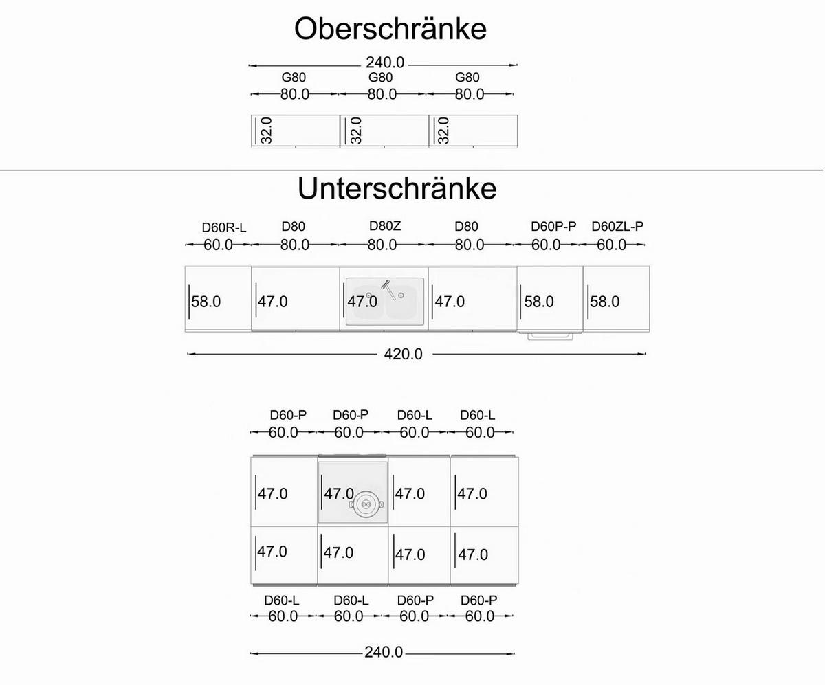 INSELKÜCHE 420 cm Glanzia – KU-S13 – Weiß – Hochglanz - Weiß Hochglanz, Holzwerkstoff (420/212/60cm) - hi-markt