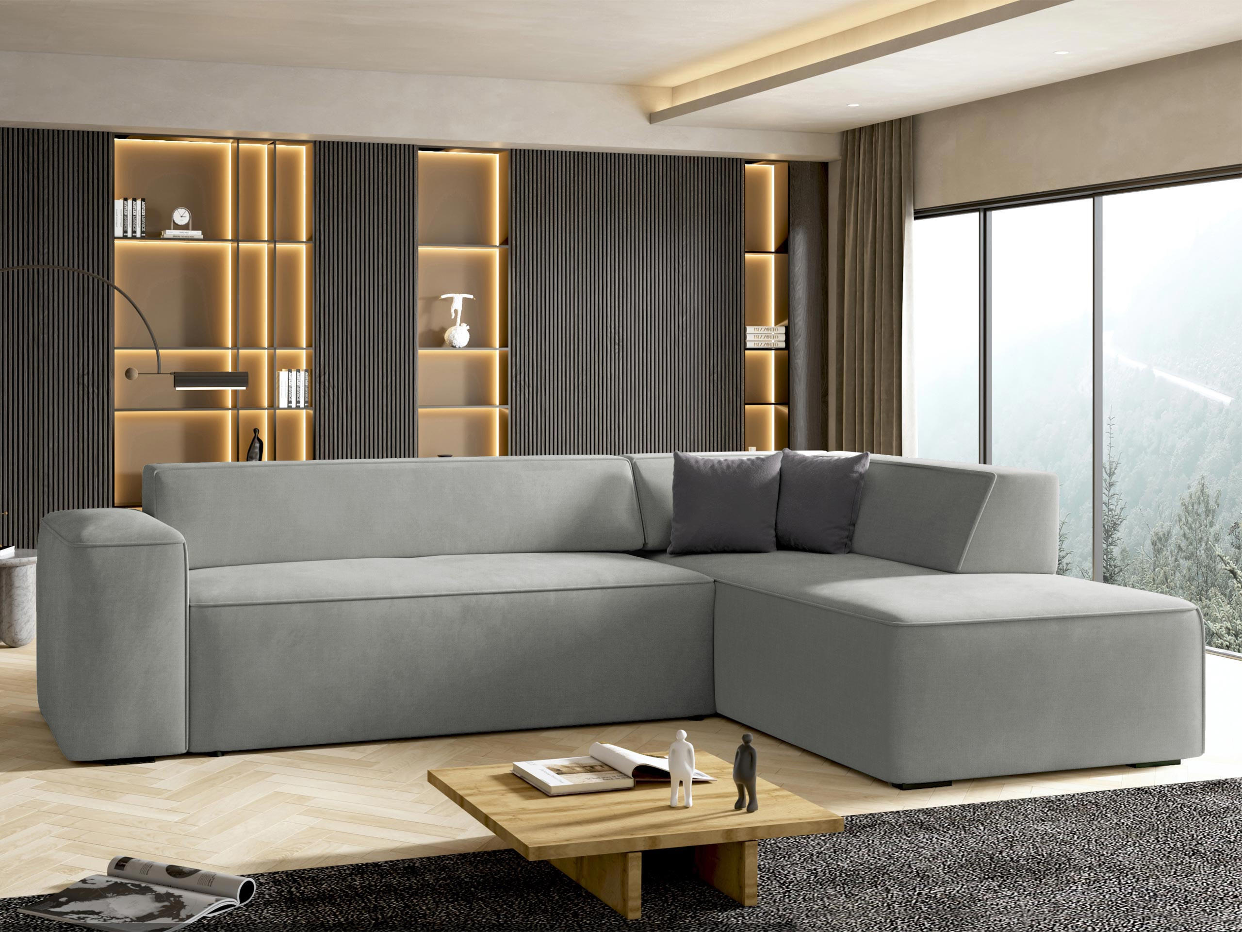 ECKSOFA Lordin, Seite: Rechts - Hellgrau, Holz/Textil (267/205cm) - MIRJAN24