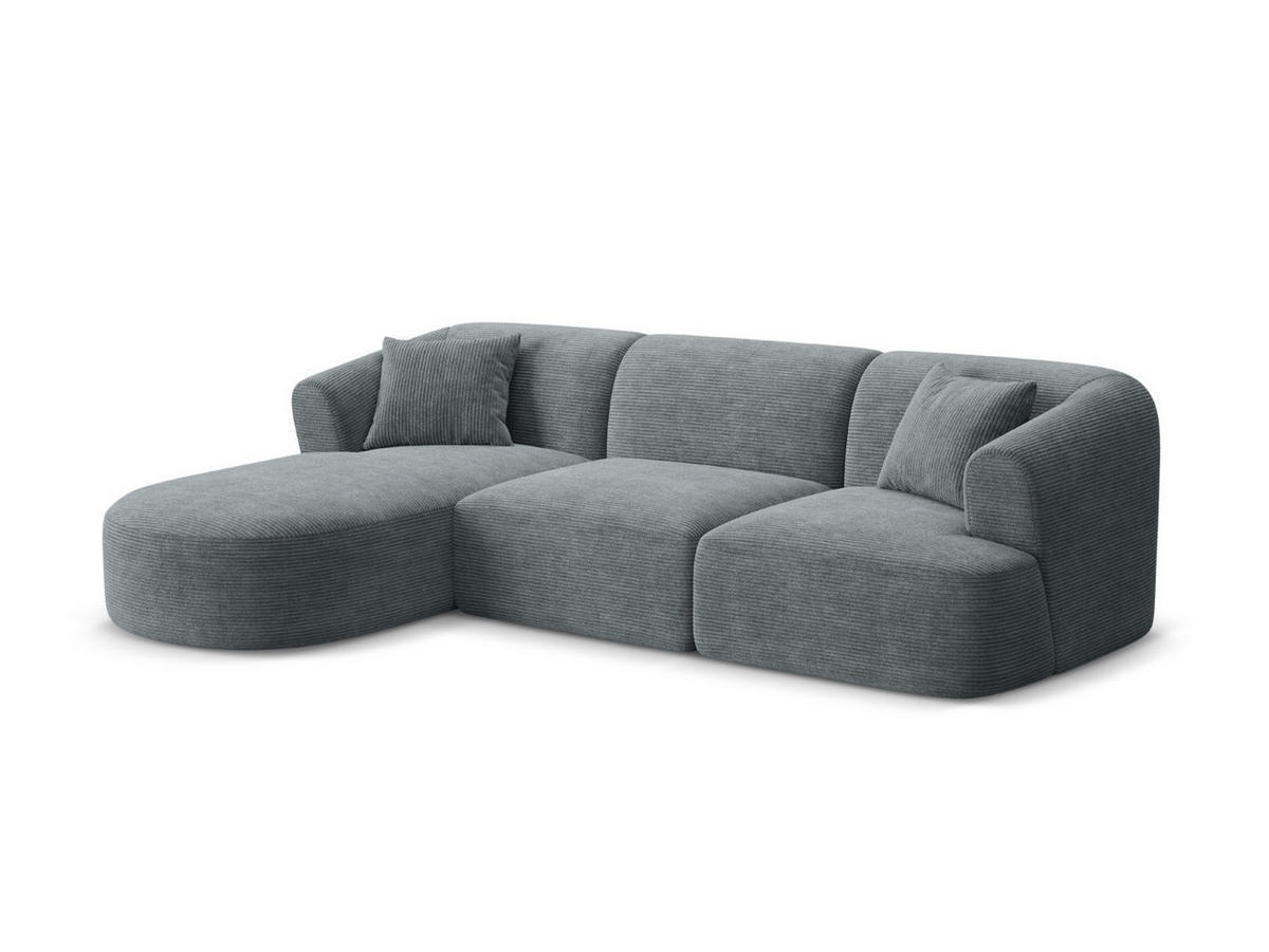MODULARES-ECKSOFA links Campi aus Cord dunkelgrau 4 Sitzplätze - Dunkelgrau, Textil (156/256cm) - Cosmopolitan Design