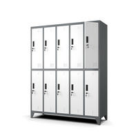MEHRZWECKSCHRANK mit 10 Fächer Stahl Weiß Anthrazit 136x172x45cm - Anthrazit/Weiß, Metall (136/172/45cm) - Muralo