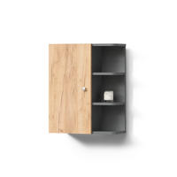 BADSCHRANK Fucino Anthrazit/Goldkraft Eiche 47.2 x 59.2 cm - Anthrazit/Eiche Wotan, Holzwerkstoff (47.2/59.2/20.8cm) - Livinity®